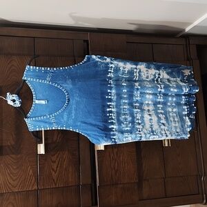 On Of A Kind Blue Tie-Dye Swim Coverup/ Dress